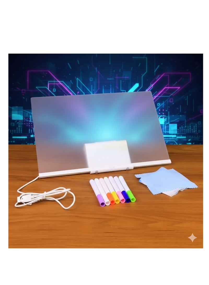 An illuminated acrylic notepad (LED Message Board), ideal for home decor, leaving notes, or as a creative gift. - Image 1